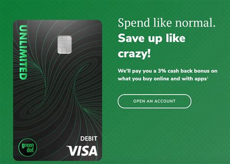 greendot cashback card|Green Dot Unlimited Cash Back Bank Account Visa® Debit Card .